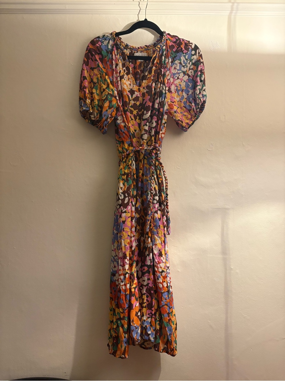 Velvet by Graham & Spencer Multicolor Floral Maxi Dress with Puff Sleeves